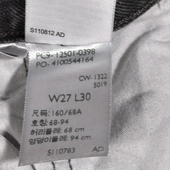 Levi's 501 Jeans Women Size 27 Gray Straight Leg Button Fly Raw Hem Denim Mom - Picture 7 of 11